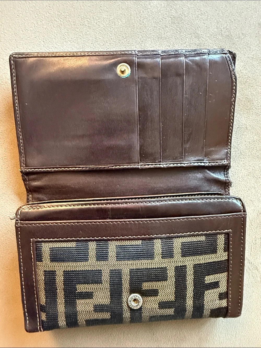 Authentic Fendi Bifold wallet with credit card and zip coin pockets